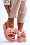 Slippers With A Bow And A Teddy Bear Light pink Suzy