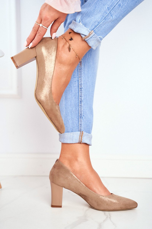 Sergio Leone PB403 High Stiletto pumps Shiny Beige