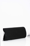Black Women's Suede Clutch Bag Chain Handbag