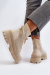 Women's Workers Boots With Socks Beige Abigail