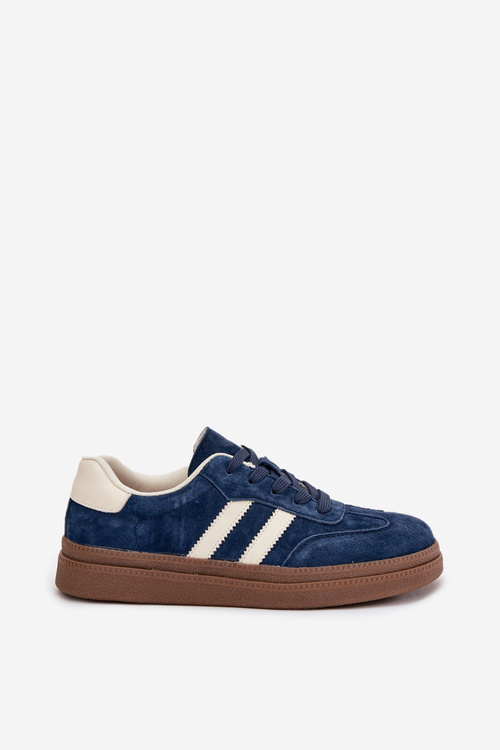 Women's Suede Sneakers on Platform Dark Blue Sylviona