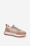 Women's Sports Shoes With Mesh On Platform Khaki Poova