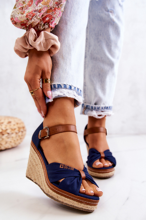 Women's Sandals On Wedge Big Star JJ274938 Navy blue