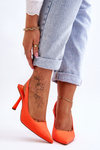 Classic Pointed Heels Neon Orange Whitley 