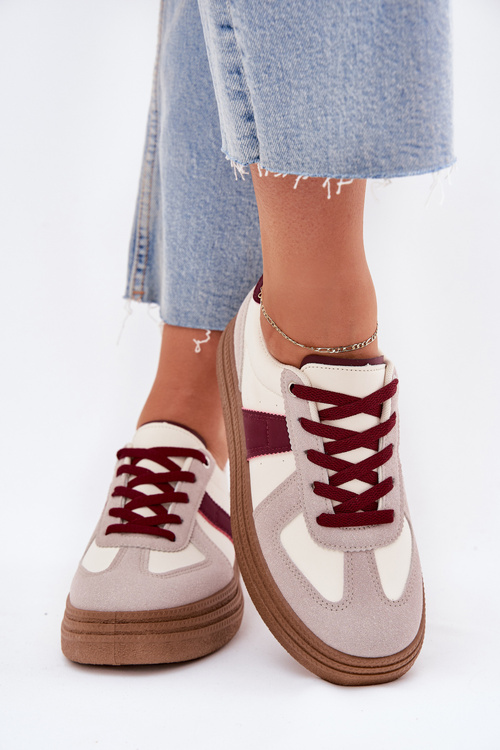 Ladies platform sneakers burgundy Dovina