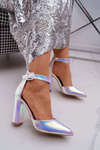 Women's Stiletto pumps Iridescent Silver Magnetic