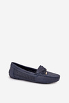 Women's moccasins with perforated pattern and lacing in navy Mirisa
