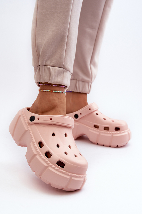 Damskie Klapki Piankowe Na Masywnej Podeszwie Różowe Witima