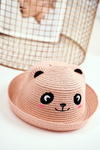 Children's Hat Summer Beach Pink With Panda