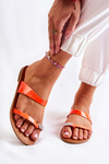 Women's Lacquered Flip-flops Orange Jimena