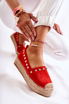 Women's Espadrilles With Studs Red Laross