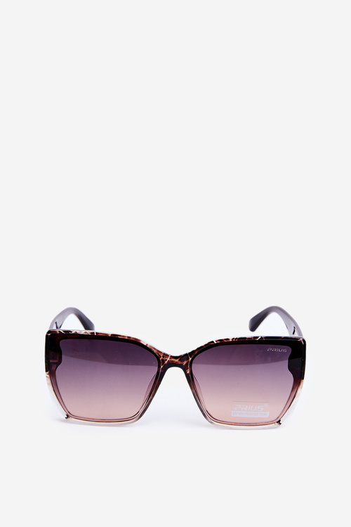 Okulary Przeciwsłoneczne Damskie Ze Złotymi Detalami UV400 Czarno-Brązowe