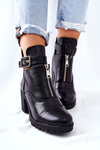 Boots On High Heel With Buckle Black Clive