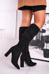 Women's High Boots On Heel Black Cromes