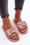 Women's Pink Bow Slippers Arsicada