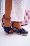 Women's Platform Sandals Jeans Navy Blue DoThis!