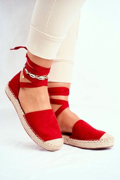 Women’s Espadrilles Laced Red Bonjour