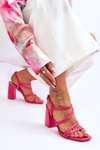 Leather Heel Sandals Fuchsia Florentina
