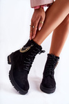 Suede warm boots with a chain Black Sorita