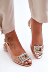 Transparent Sandals with Ornaments Golden SBarski MR1037-05