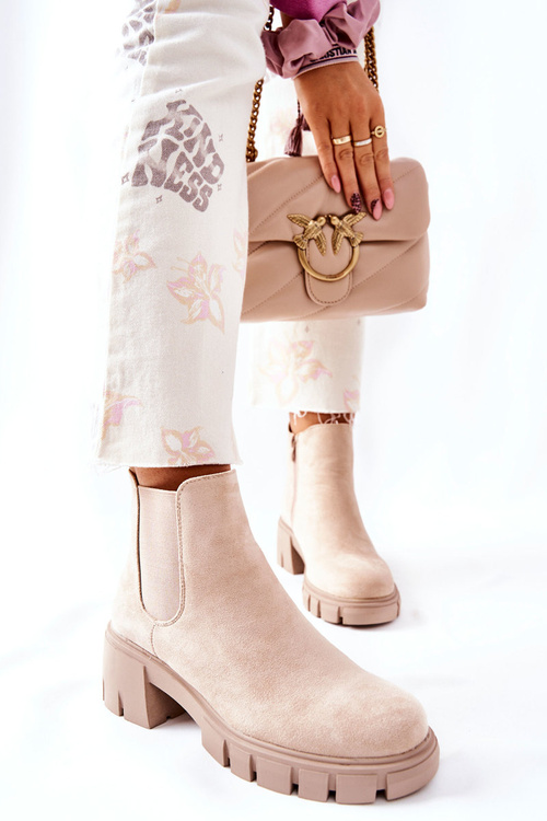 Insulated Heeled Boots Beige Madge