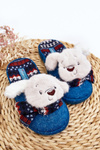 Children's slippers with thick sole and bear blue Dasca