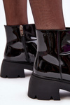 Women's Lacquered Leather Boots GOE MM2N4058 Black