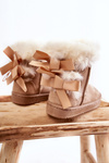 Children's Insulated Snow Boots With Bows Light beige Funky