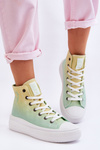 High Platform Sneakers Big Star LL274A190 Yellow-Green