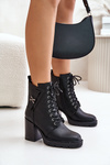 Insulated Heeled Boots With Gold Detail Black Ivarisse