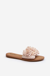Women's Beige Flower Slippers Eelfan