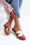 Women's Pink Gold Cut-Out Sandals Lumossa