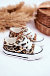 Children's Sneakers With Leopard Print Camel Berni
