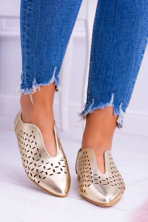 Lu Boo Gold Women's Slip-on Half Shoes Synthia