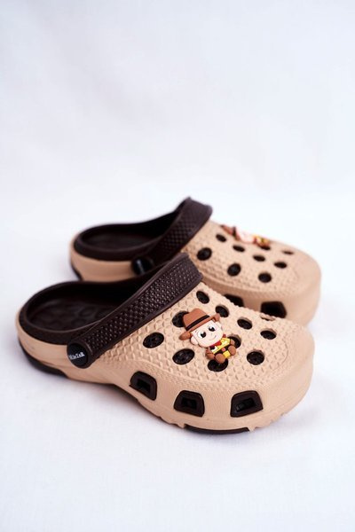Children's Shoes Slides Crocs Brown Cowboy