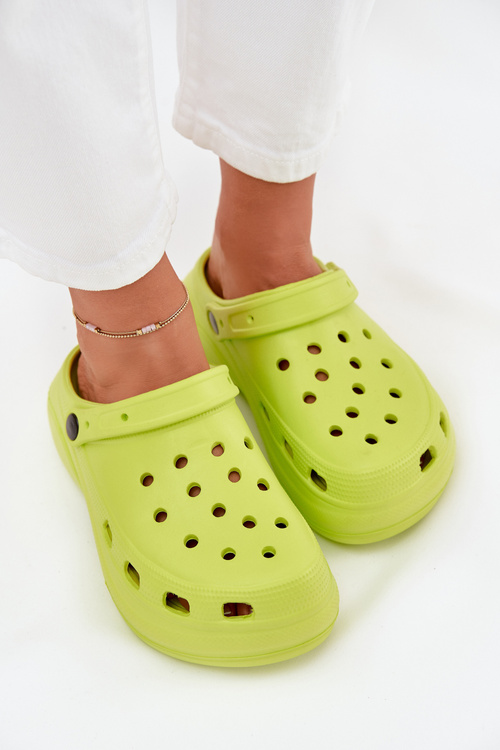 Ladies Foam Slippers Lime Elisra