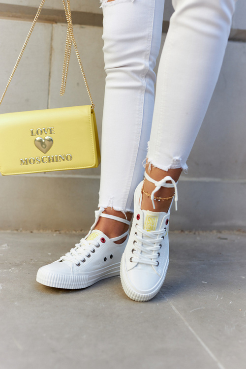 Trampki Damskie Niskie Białe BIG STAR JJ274384