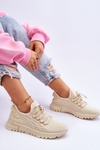 Buty Sportowe Sneakersy Damskie Wsuwane Beżowe Rosett
