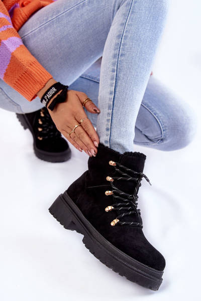 Women's Suede Boots Black Bellita