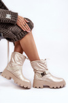 Women's Boots On Massive Sole And Flat Heel Beige Werikse