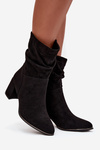 Women's ankle boots with gathering on wooden heel Ivressa