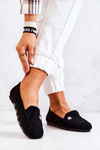 Women's Suede Loafers Black Madelyn