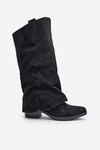 Women's Low Heeled Boots With Turned Shaft Black Stinova