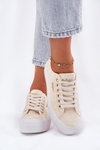 Ladies Sneakers With Lace Lee Cooper LCW-25-31-3440L Beige