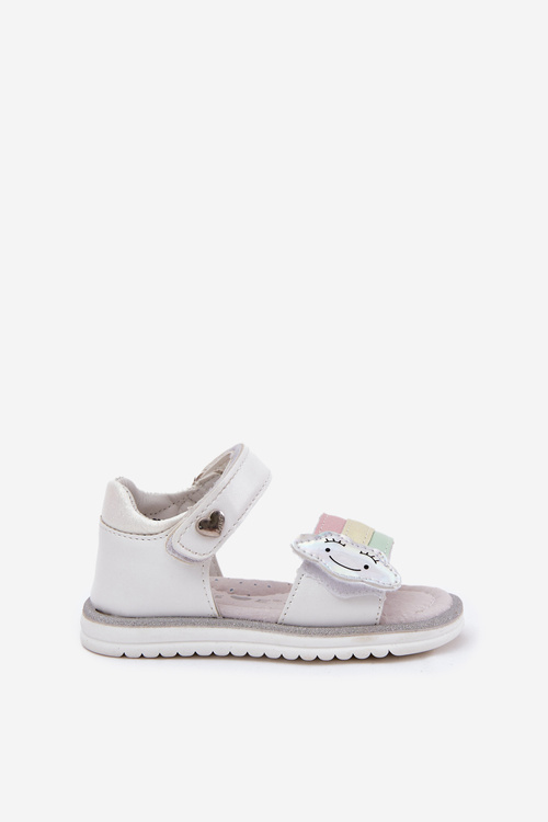 Children's Sandals With Velcro White Orailla