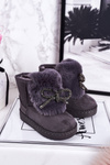 Children's Snow Boots Insulated With Fur Suede Grey Amelia