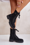 Women's Zip Up Worker Boots Made Of Eco Suede Black Savalann