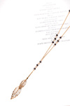 Women's Gold Necklace Chain Black Balls Rosary Beatrix