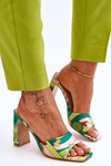 Women's Patterned Heel Slippers Green Adelise