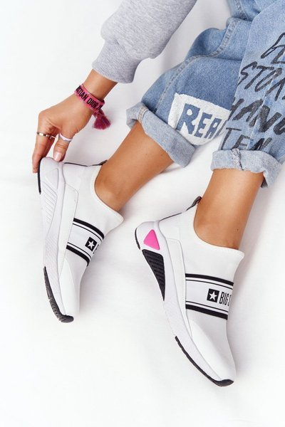 Buty Sportowe Slip-On Memory Foam Big Star Białe HH274538